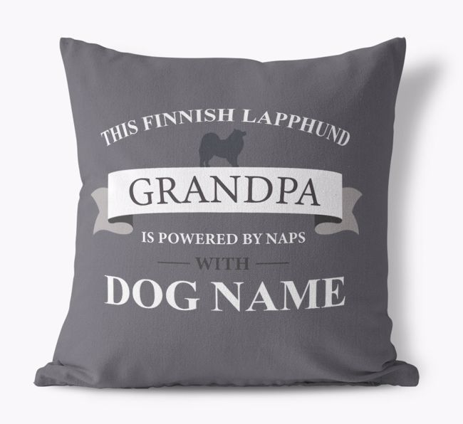 This Grandpa is Powered by Naps: Personalized {breedFullName} Canvas Pillow